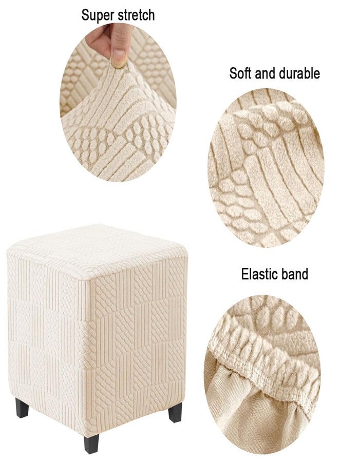 غطاء مسند قدم مربع قابل للتمدد من بيفاون فوغل، غطاء حماية لمسند القدم المربع مع شريط مطاطي، قابل للغسل، غطاء تخزين، مقاس صغير، بيج - Image 3